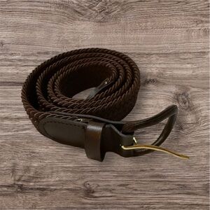 Fashionable Brown Leather Braided Bonded Leader Belt